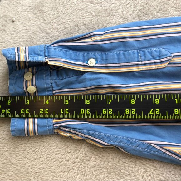 G.H. Bass & Co. Mens Shirt Large Striped Long Sleeve Button Down Casual Blue - Picture 5 of 9